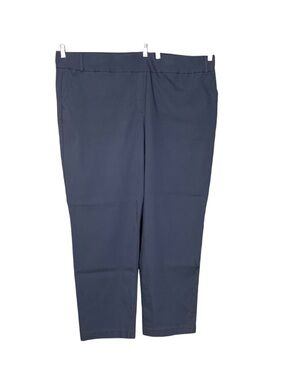 Penningtons Navy Straight-Leg Pants High Rise Sz 26 Stretch Pull on Casual Dress